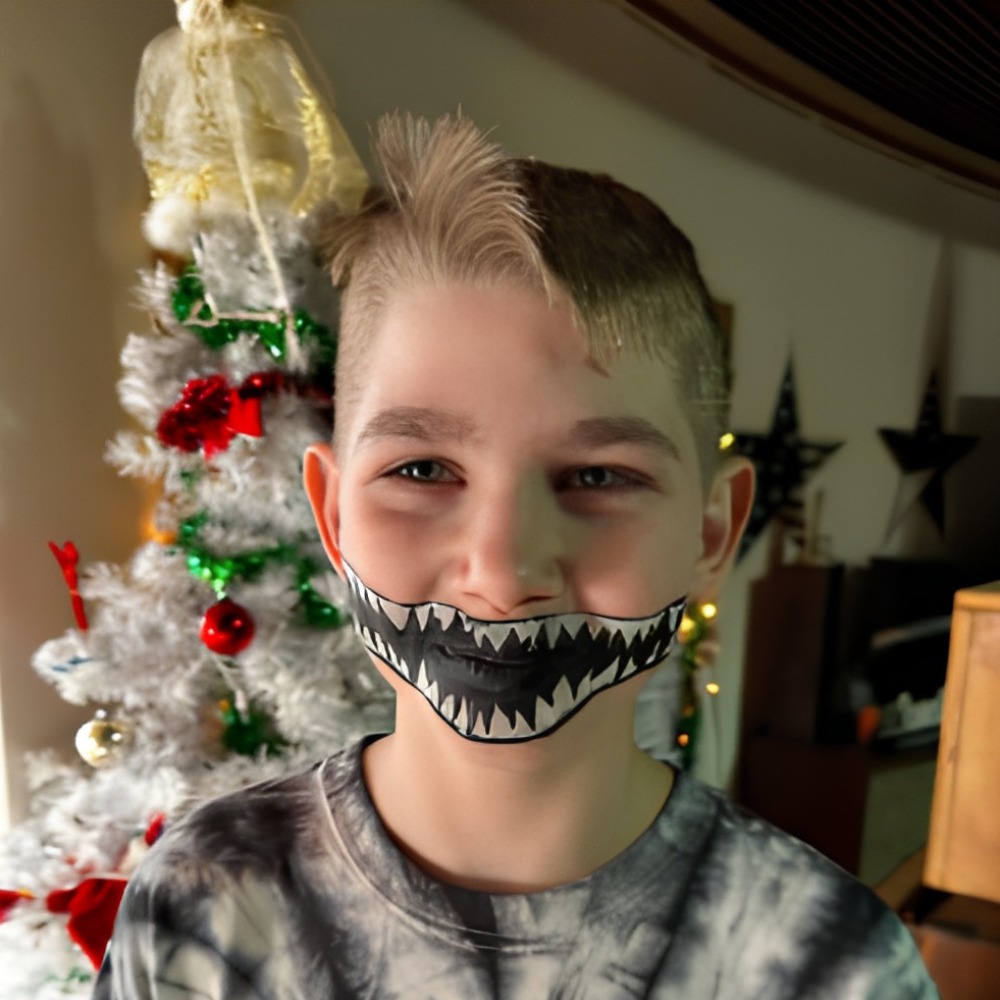 Shark teeth mouth face paint design